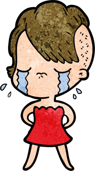 Bir insan tarafından çizilmiş ağlayan bir kız.