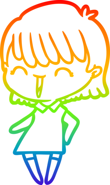 gökkuşağı gradyan çizimi bir insan tarafından çizilmiş bir karikatür kadın