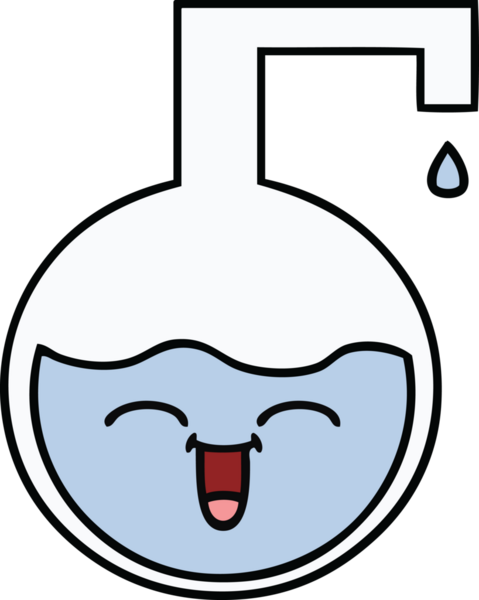 Bir insan tarafından çizilmiş bilimsel bir deneyin sevimli karikatürü.