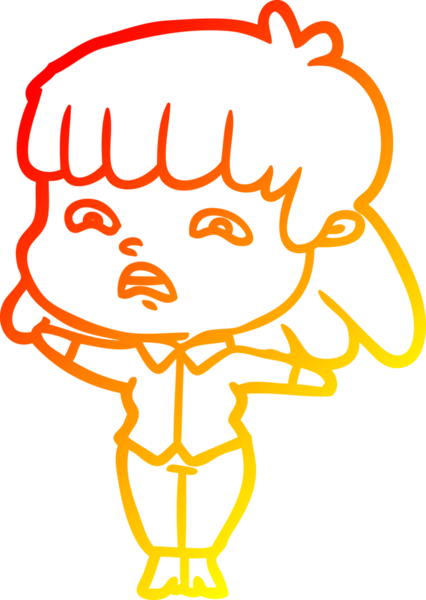 İnsan tarafından çizilmiş endişeli bir karikatür çizimi.