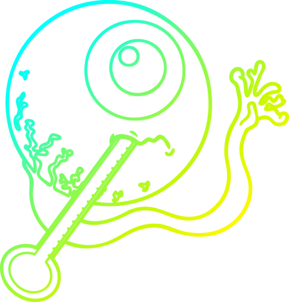 Bir insan tarafından çizilmiş bir çizgi filmin soğuk gradyan çizimi.