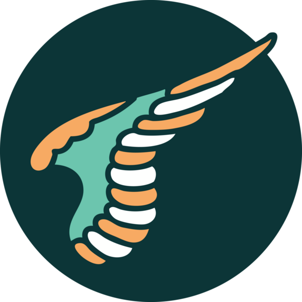 Bir insanın çizdiği kanadın ikonik dövme şekli