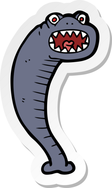 Bir insan tarafından çizilmiş karikatür sülüğü çıkartması.