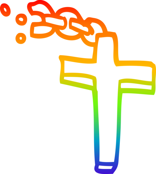 Bir insan tarafından çizilen gümüş haçın çizimi.