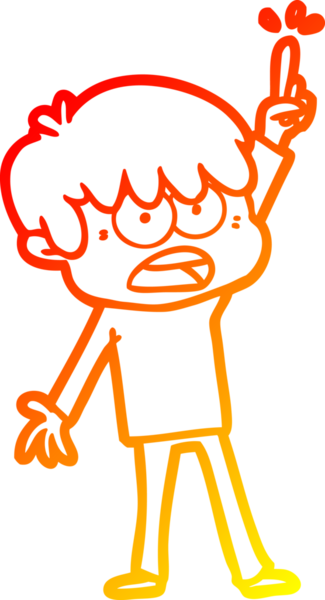 Bir insan tarafından çizilmiş endişeli bir çizgi film çocuğu çizimi.