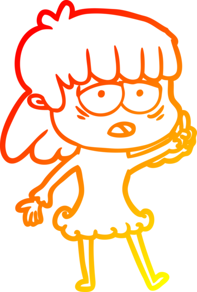 Bir insan tarafından çizilmiş, karikatür çizen, yorgun bir kadın.