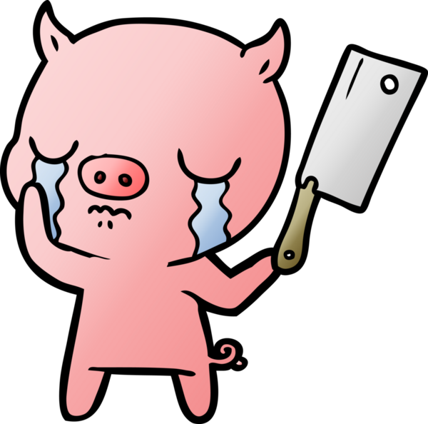 Bir insan tarafından çizilmiş domuz ağlaması.