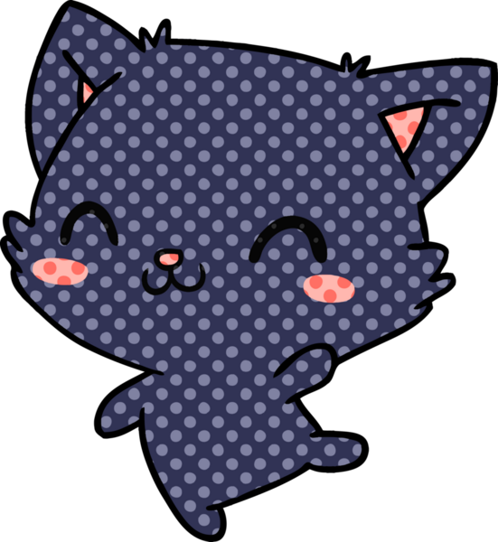 Bir insan tarafından çizilmiş sevimli kawai kedisinin çizgi film çizimi