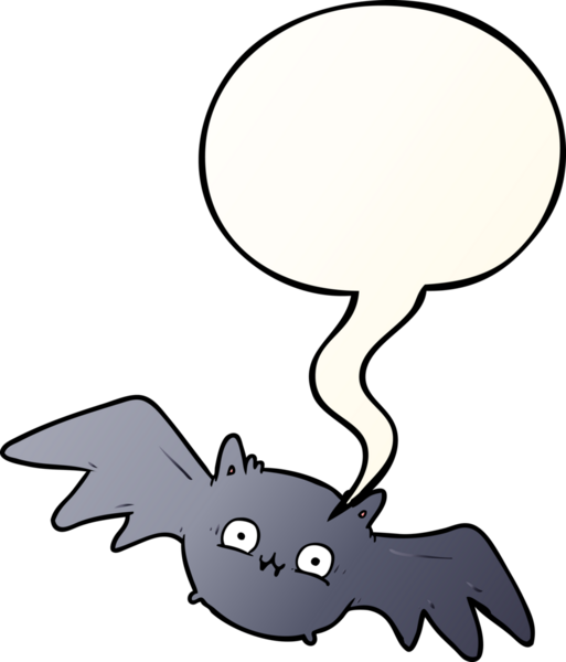 Bir insan tarafından çizilmiş yumuşak bir gradyan stiliyle konuşma balonu olan cadılar bayramı sopası çizgi filmi.