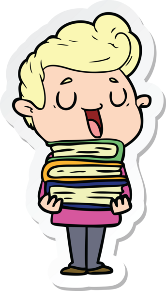 Bir insan tarafından çizilmiş mutlu bir çizgi film karakterinin çıkartması.