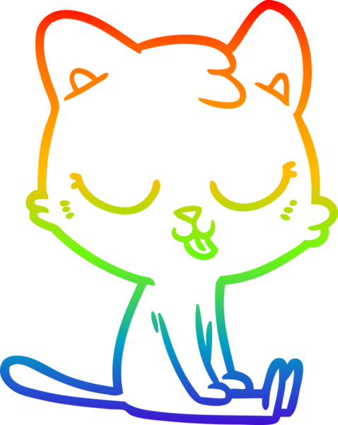 gökkuşağı gradyanı çizimi bir insan tarafından çizilmiş çizgi film kedisi
