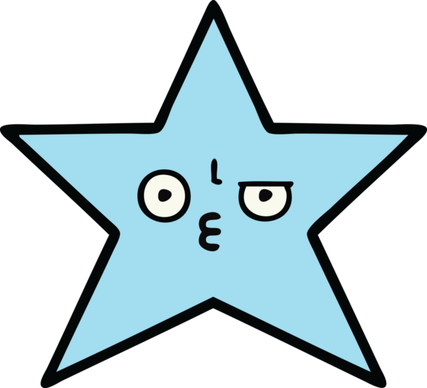 Bir insan tarafından çizilmiş yıldız balığı çizgi filmi.