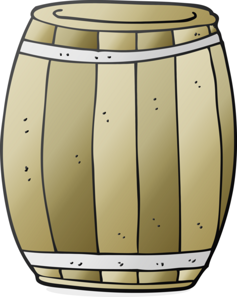 Bir insan tarafından çizilmiş serbest çizgi film fıçısı.