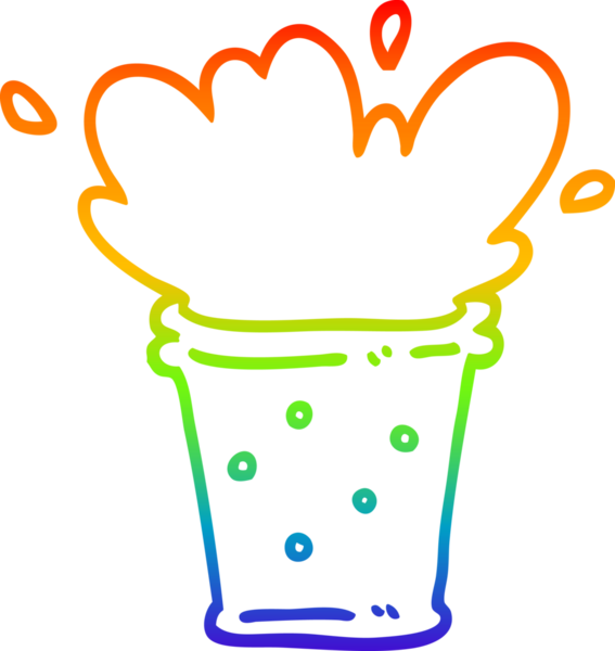 gökkuşağı gradyan çizgi çizimi bir insan tarafından çizilmiş köpüklü içecek