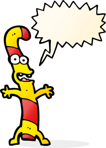 Bir insan tarafından çizilmiş konuşma balonlu şeker kamışı.