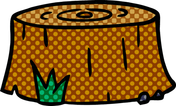 Bir insan tarafından çizilmiş bir ağaç kütüğünün el çizimi karalaması.