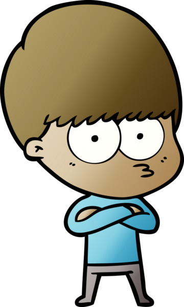 Bir insan tarafından çizilmiş sinirli çizgi film çocuğu.