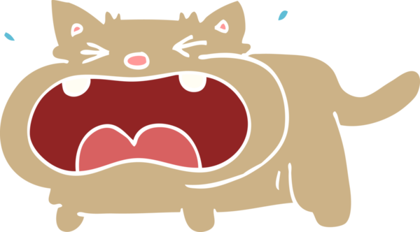 Bir insan tarafından çizilmiş karalama ağlayan kedi.