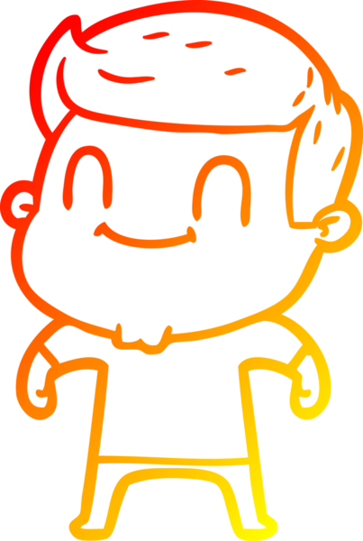 Bir insan tarafından çizilmiş, karikatür dostu bir adamın sıcak çizgi çizimi