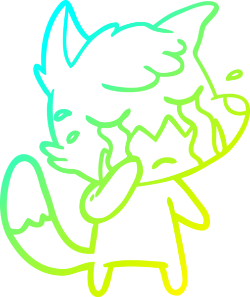 Bir insan tarafından çizilmiş ağlayan tilki çizgi filmi.