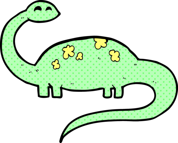 Bir insan tarafından çizilmiş karikatür dinozor.