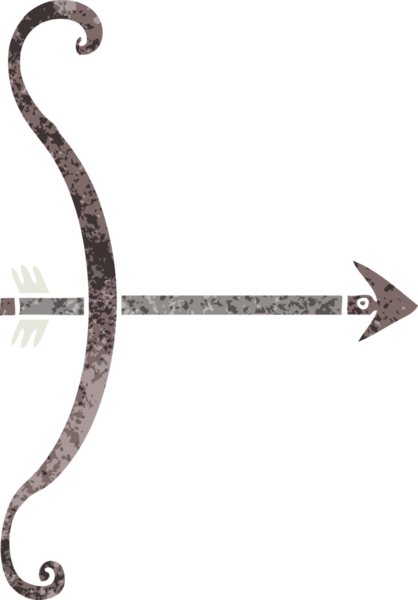 Bir insan tarafından çizilmiş bir ok ve yay.