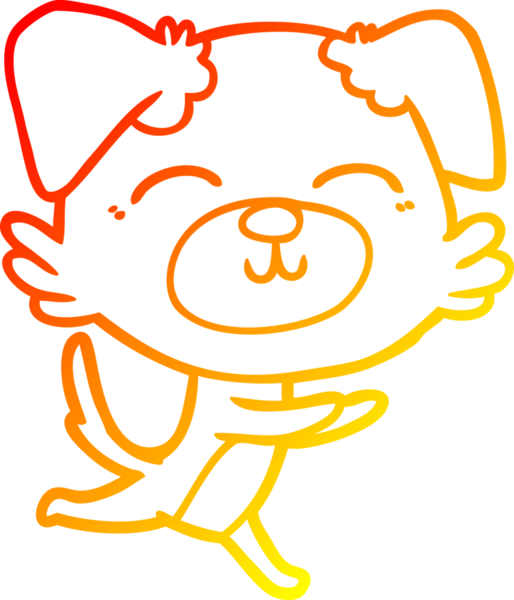 Bir insan tarafından çizilmiş çizgi film köpeğinin sıcak çizgi çizimi