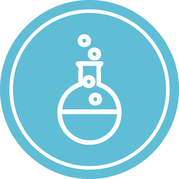 Bir insan tarafından çizilmiş dairesel bilim deneyleri simgesi