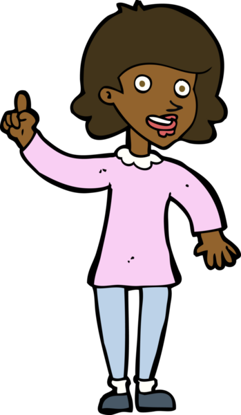 Bir insan tarafından çizilmiş bir fikri olan karikatür kadın.