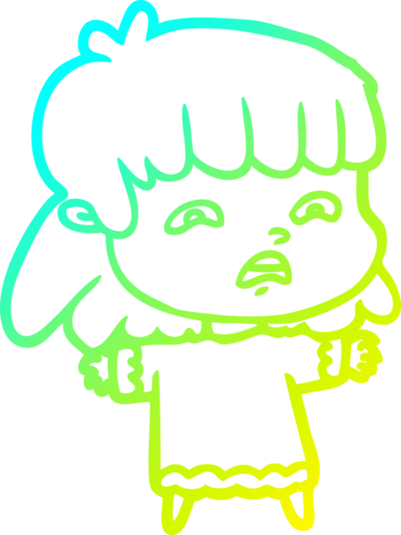 Bir insan tarafından çizilmiş endişeli bir karikatür çizimi.