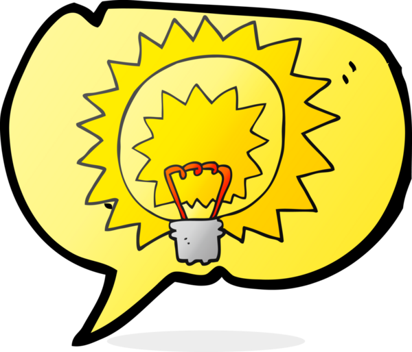 Bir insan tarafından çizilmiş serbest konuşma balonu çizgi film ampulü