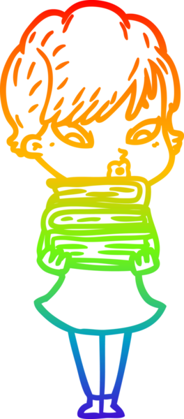 gökkuşağı gradyan çizimi bir insan tarafından çizilmiş bir karikatür kadın