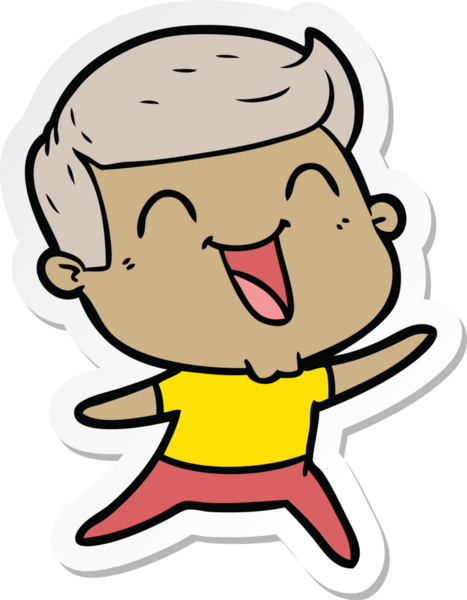 Bir insan tarafından çizilmiş bir karikatür adamın çıkartması.