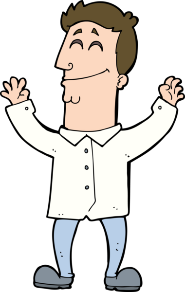 Bir insan tarafından çizilmiş mutlu bir adam.