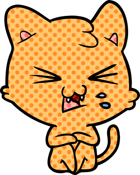 Bir insan tarafından çizilmiş kedi tıslaması.