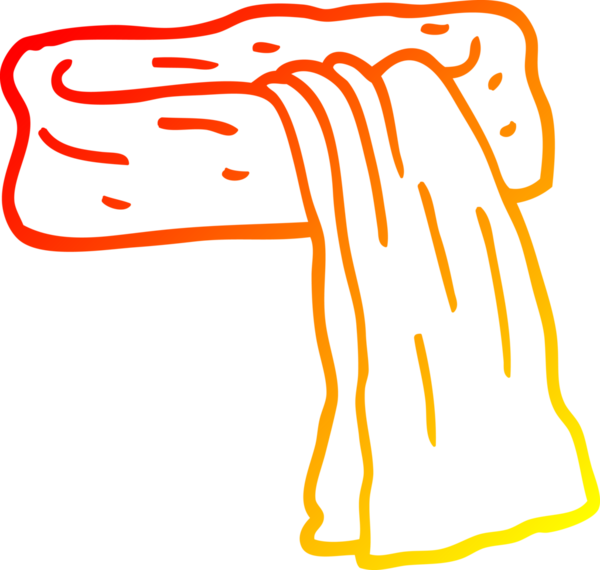 Bir insan tarafından çizilmiş karikatür eşarbının sıcak gradyan çizimi