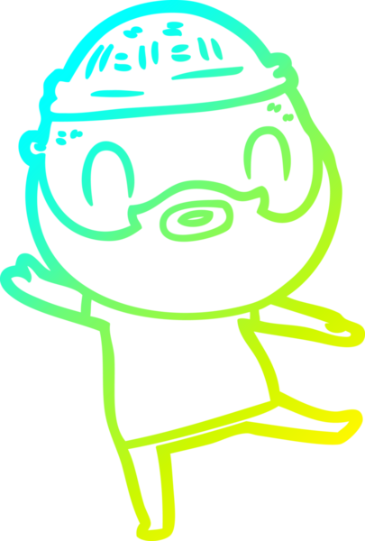 Bir insan tarafından çizilmiş sakallı bir karikatür çizimi.