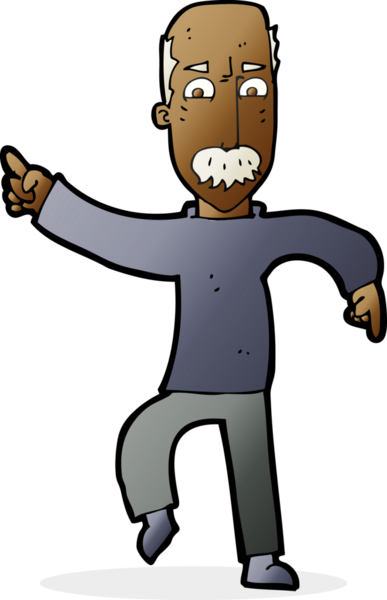 Bir insan tarafından çizilmiş kızgın yaşlı bir adam.