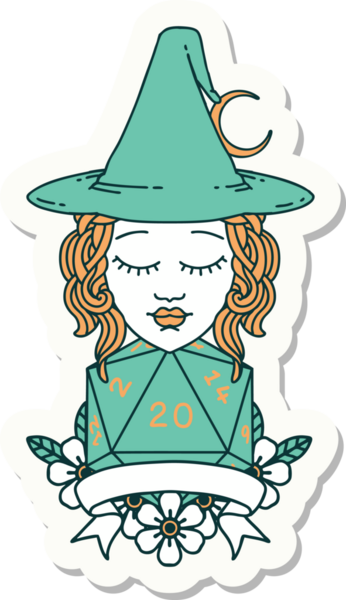 Bir insan tarafından çizilmiş doğal yirmi zarlı bir cadının çıkartması.