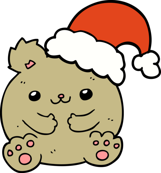 Bir insan tarafından çizilmiş şirin bir çizgi film Noel Ayısı.