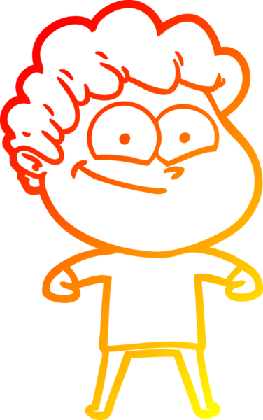 Bir insan tarafından çizilmiş mutlu bir adamın çizgi çizimi.