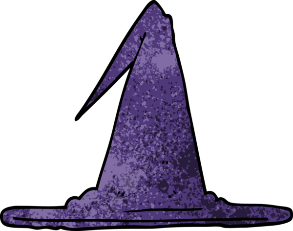 Bir insan tarafından çizilmiş karalama cadı şapkası.