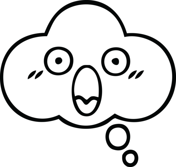 Bir insan tarafından çizilmiş bir düşünce baloncuğunun çizgi çizimi