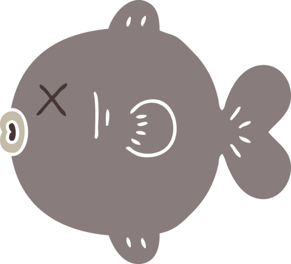 Bir insan tarafından çizilmiş garip bir karikatür balığı.