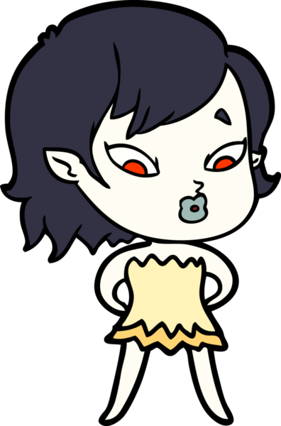 Bir insan tarafından çizilmiş şirin vampir kız çizgi filmi.