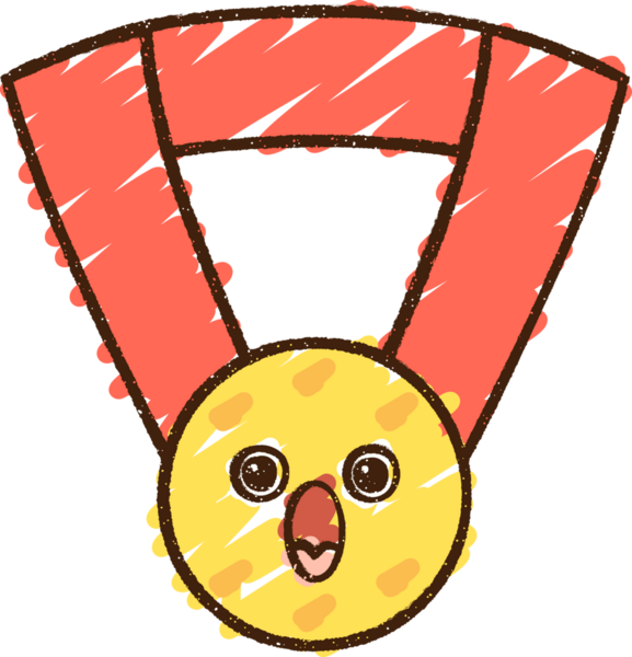 Bir insan tarafından çizilen Birincilik Tebeşiri