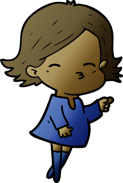 Bir insan tarafından çizilmiş çizgi film kadını.