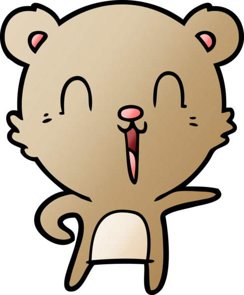 Bir insan tarafından çizilmiş mutlu çizgi film ayısı.