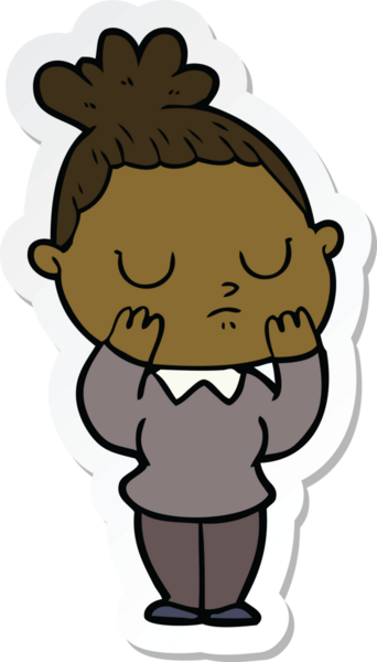 Bir insan tarafından çizilmiş bir karikatür çıkartması.