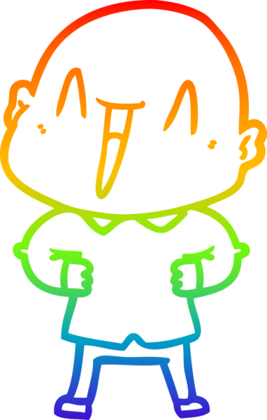 gökkuşağı gradyan çizimi mutlu bir çizgi kel adamın çizimi bir insan tarafından çizildi